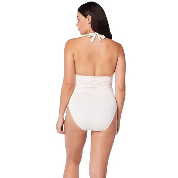 Bleu Rod Beattie Woman’s Braid Trim Cream One Piece Swimsuit Size 14 - Picture 2 of 11